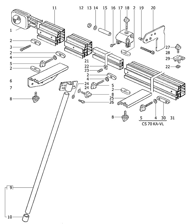 Festool 488556 Cs 70 Ka Trimming Saw Spare Parts 488556