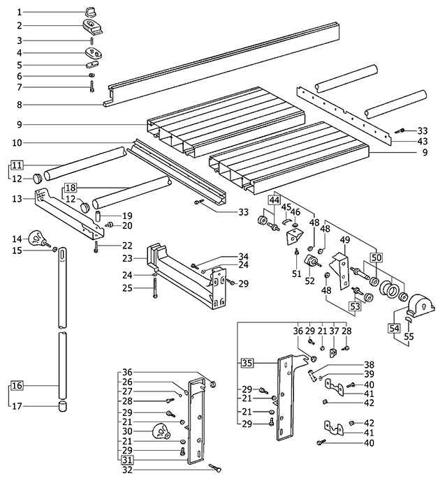 Festool 488059 Cs 70 St Sliding Table Spare Parts 488059