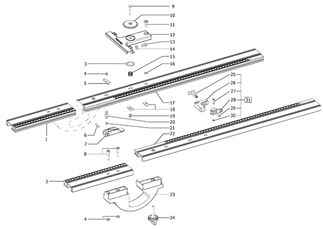 Festool 495712 Fs-pa-vl Parallel Guide Spare Parts 495712