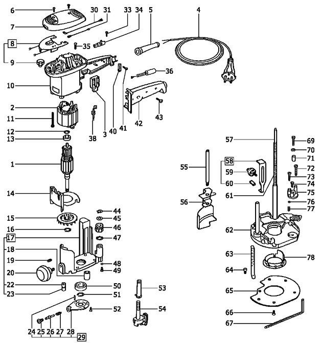 Festool 485772 Kf 4 E Putty Router Spare Parts 485772