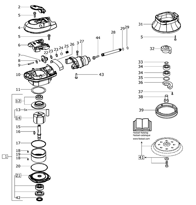 Festool 497602 Lex 2 150/7 Cn Corded Ros Eccentric Sander 230v Spare Parts 497602