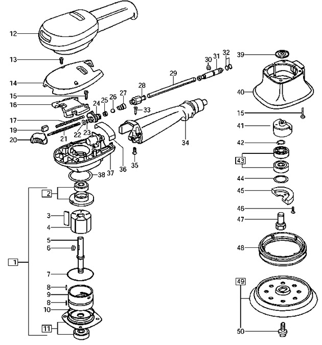 Festool 692046 Lex 150/3/g Corded Ros Eccentric Sander Spare Parts 692046