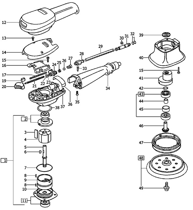 Festool 692092 Lex 185 Corded Ros Eccentric Sander Spare Parts 692092