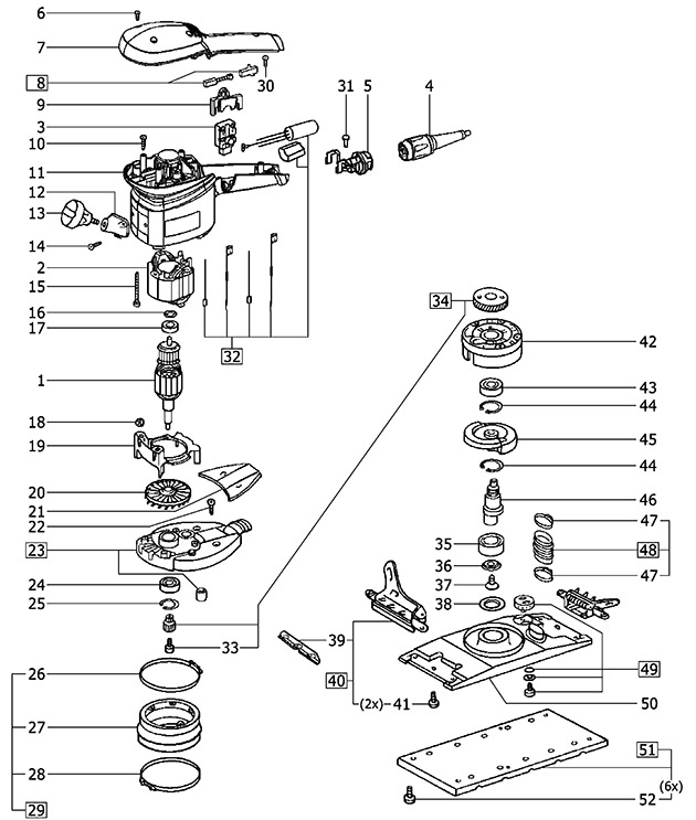 Festool 490263 Rs 100 Cq Orbital Sander Spare Parts 490263