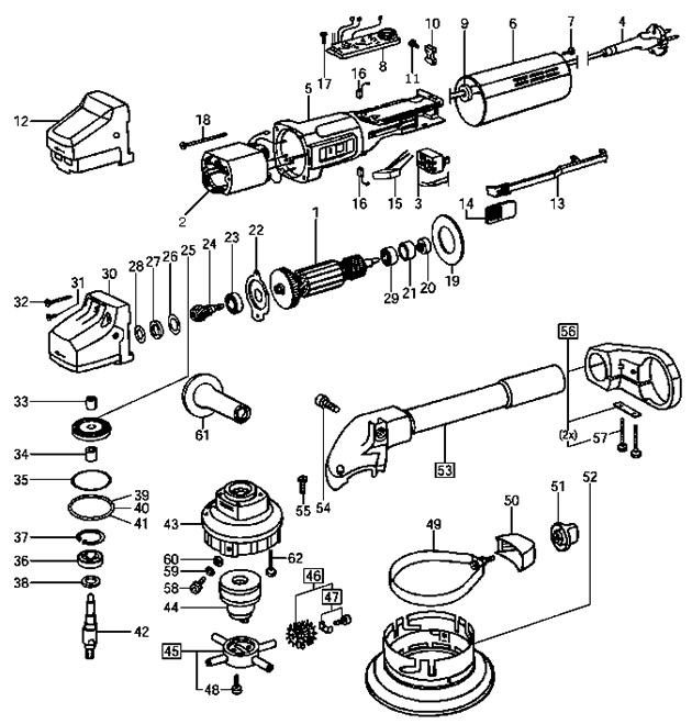 Festool 486825 Saf 750 E Grinder Spare Parts 486825