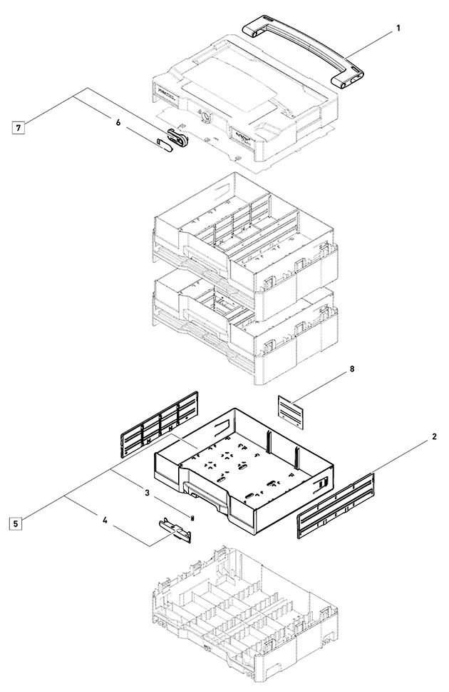Festool 10017101 Sys 4 Tl-sort/3 Sortainer 3 Drawer Unit Spare Parts 10017101