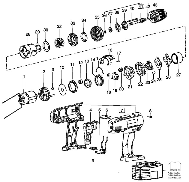 Festool 490593 Tdd 12 Fx Cordless Drill Spare Parts 490593