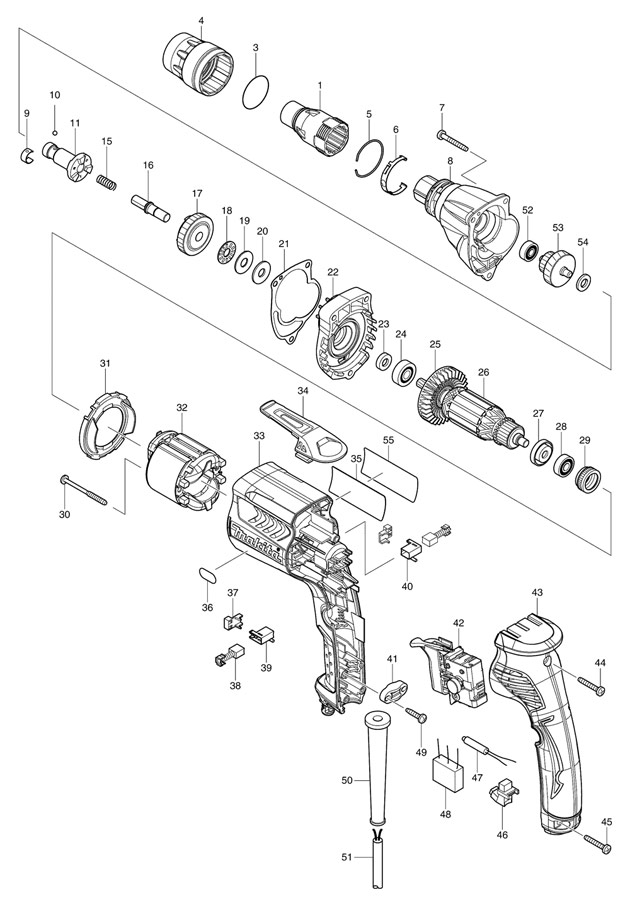 Makita FS2500 Drywall Tek Screwgun Spare Parts FS2500