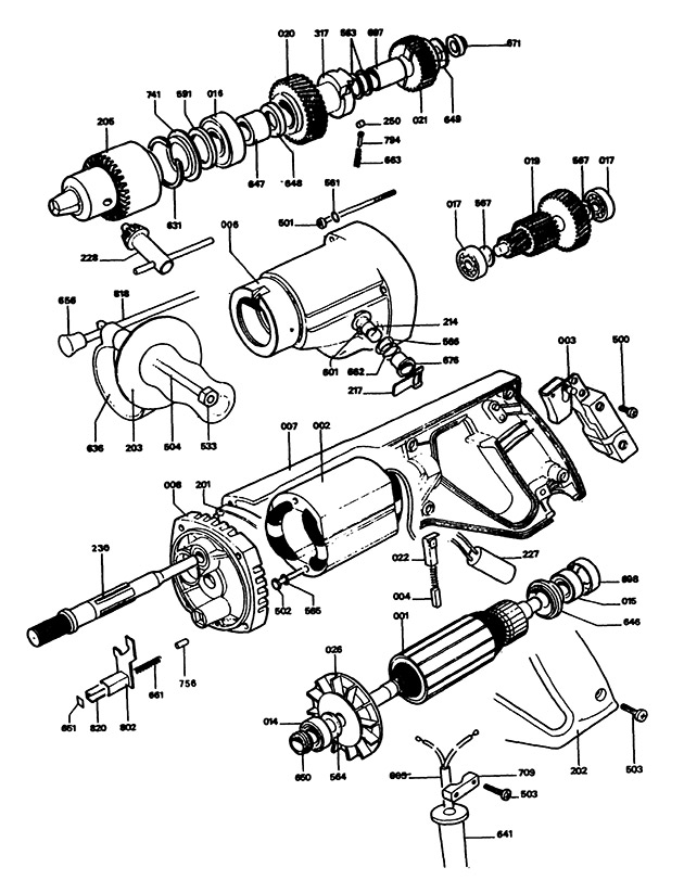 Black & Decker 13HG2V Type 2 Drill Spare Parts 13HG2V