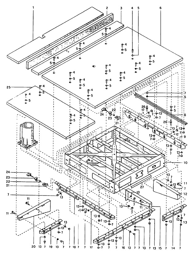 DeWalt DW8101----B Type 1 Radial Arm Saw Spare Parts DW8101----B