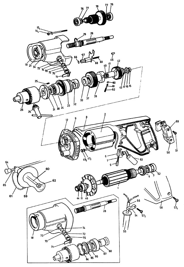 Black & Decker 13HG2V Type 1 Drill Spare Parts 13HG2V