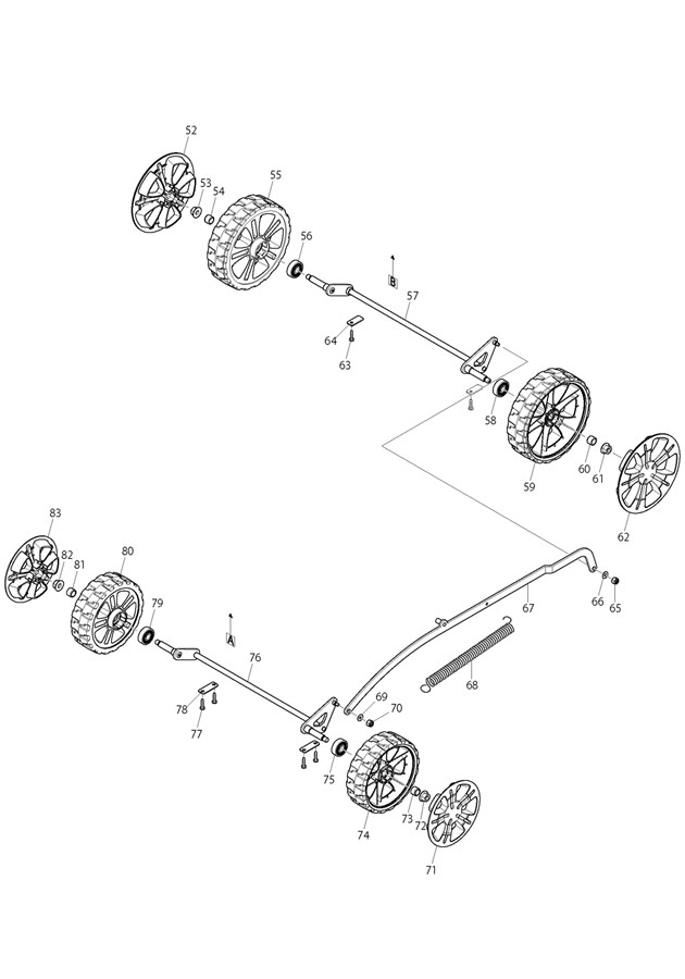 Makita LM430D 18v Cordless Lawnmower Spare Parts LM430D