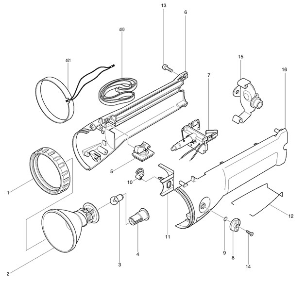 Makita ML900 Cordless Flashlight 9.6v Spare Parts ML900