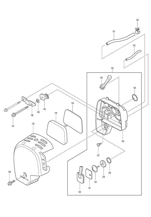 Makita PB2504 Petrol Garden Leaf Blower Spare Parts PB2504