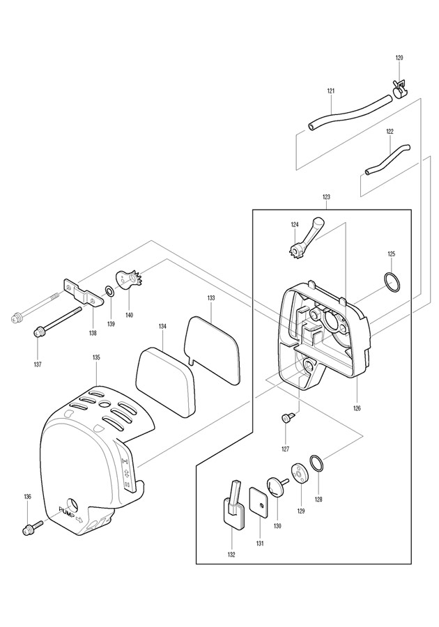 Makita PB2504 Petrol Garden Leaf Blower Spare Parts PB2504