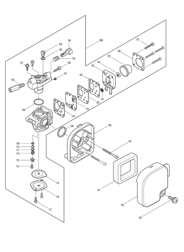 Makita RBC2110 21cc Petrol Line Trimmer Spare Parts - Part Shop Direct