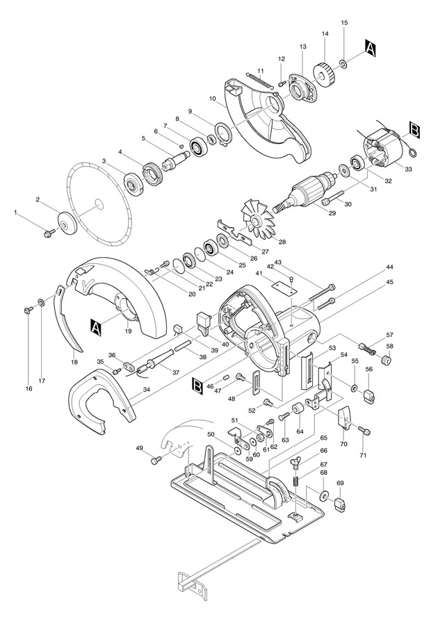 Makita SR1600 Corded 165mm Circular Saw 110v & 240v Spare Parts SR1600