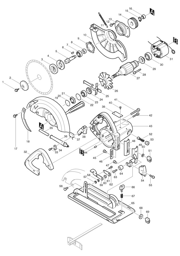 Makita SR2300 Corded 235mm Circular Saw 110v & 240v Spare Parts SR2300