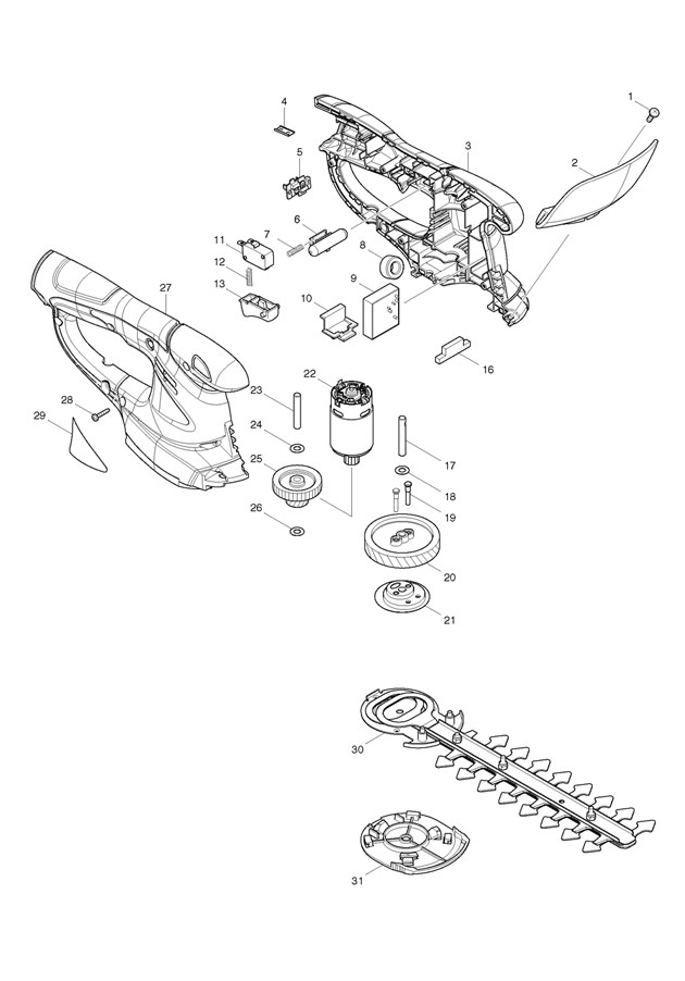 Makita UH200D Cordless 10.8v Hedge Trimmer Spare Parts UH200D