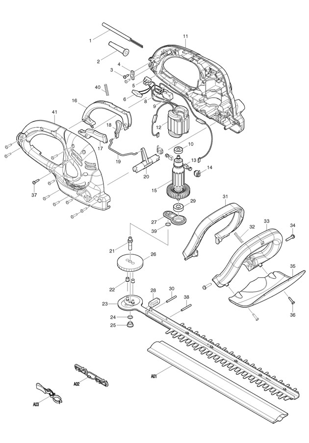 Makita UH4860 110v 240v Corded Hedge Trimmer Spare Parts UH4860