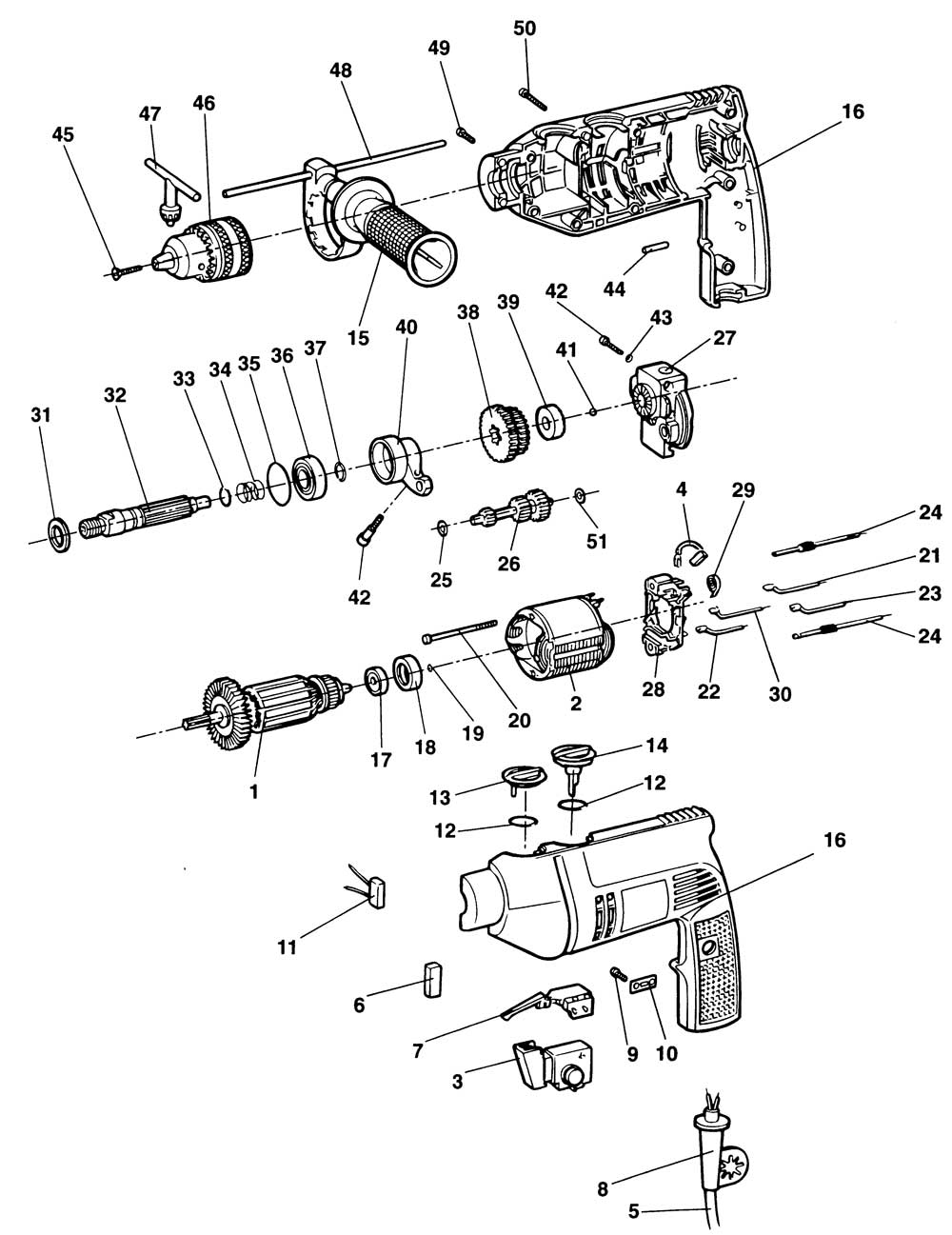 Elu SB15E Type 3 Hammer Drill Spare Parts Part Shop Direct