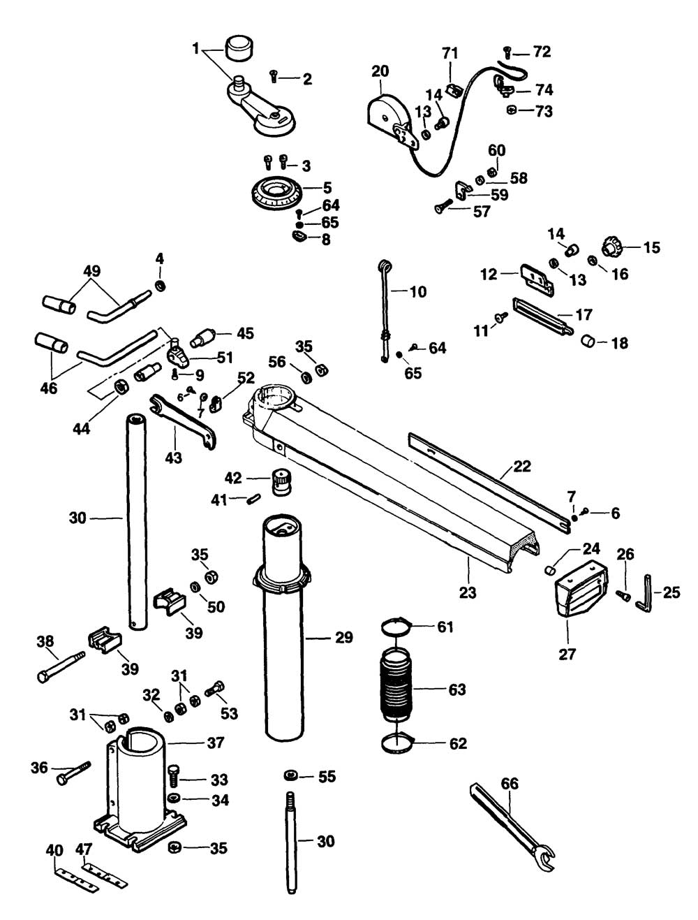 DeWalt DW725 Type 2 Radial Arm Saw Spare Parts Part Shop Direct