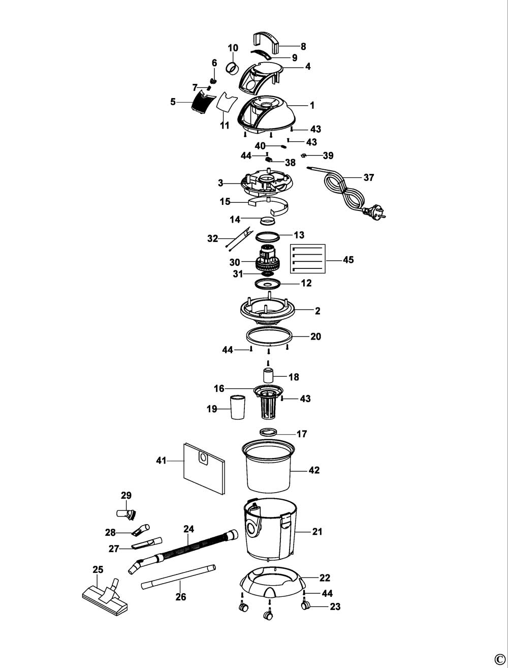Black & Decker WV1400 Type 1 Vacuum Cleaner Spare Parts Part Shop Direct