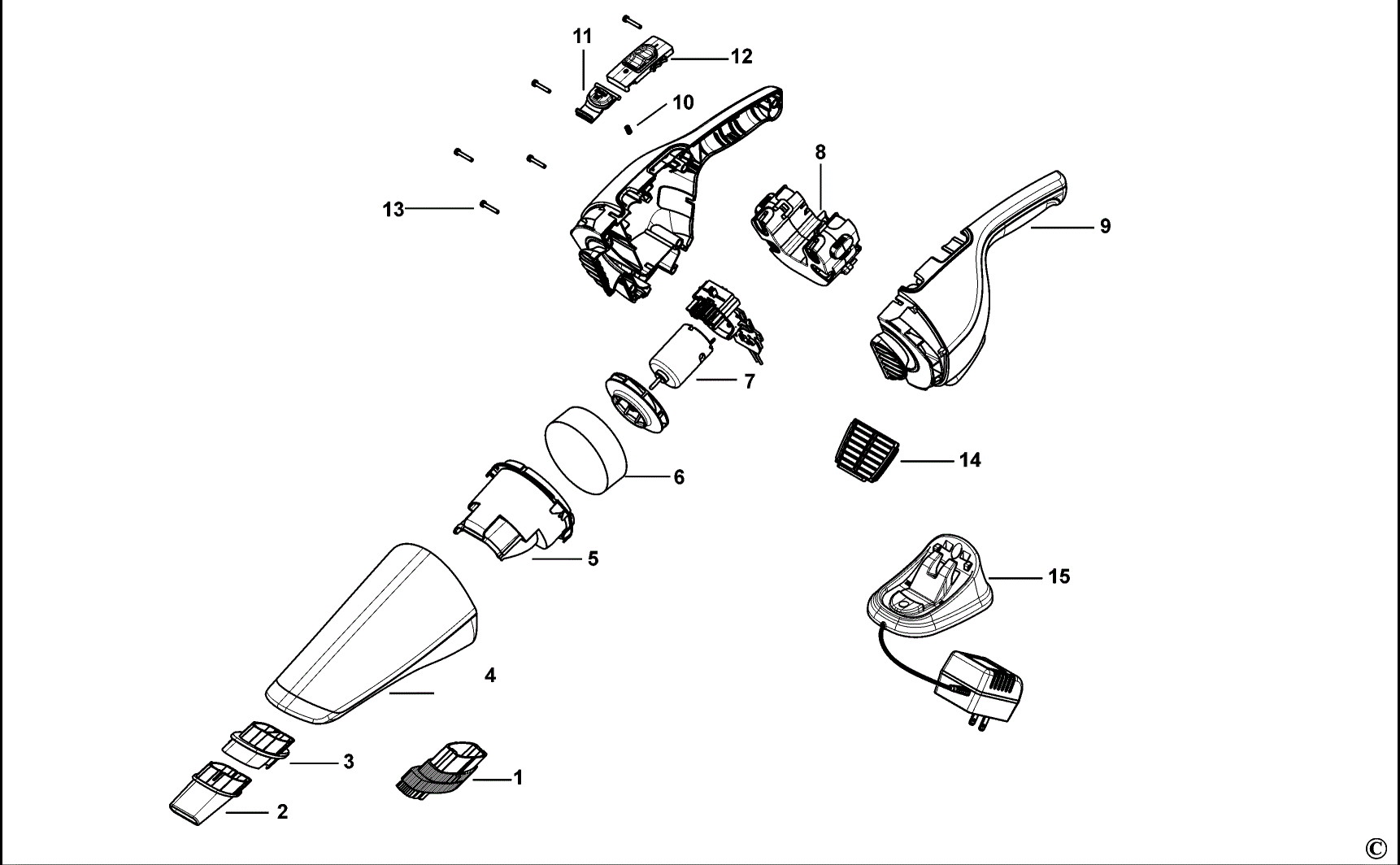 Black & Decker WV6020 Type 1 Dustbuster Spare Parts Part Shop Direct