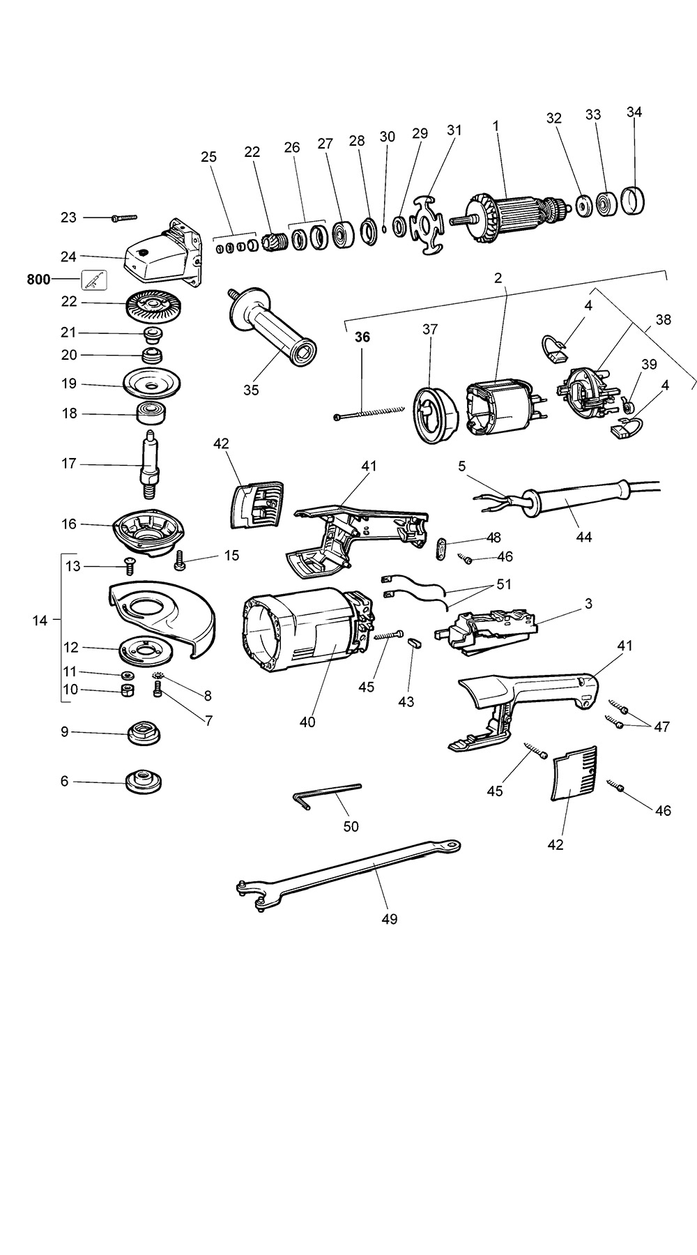 DeWalt DW490 Type 2 Grinder Spare Parts - Part Shop Direct