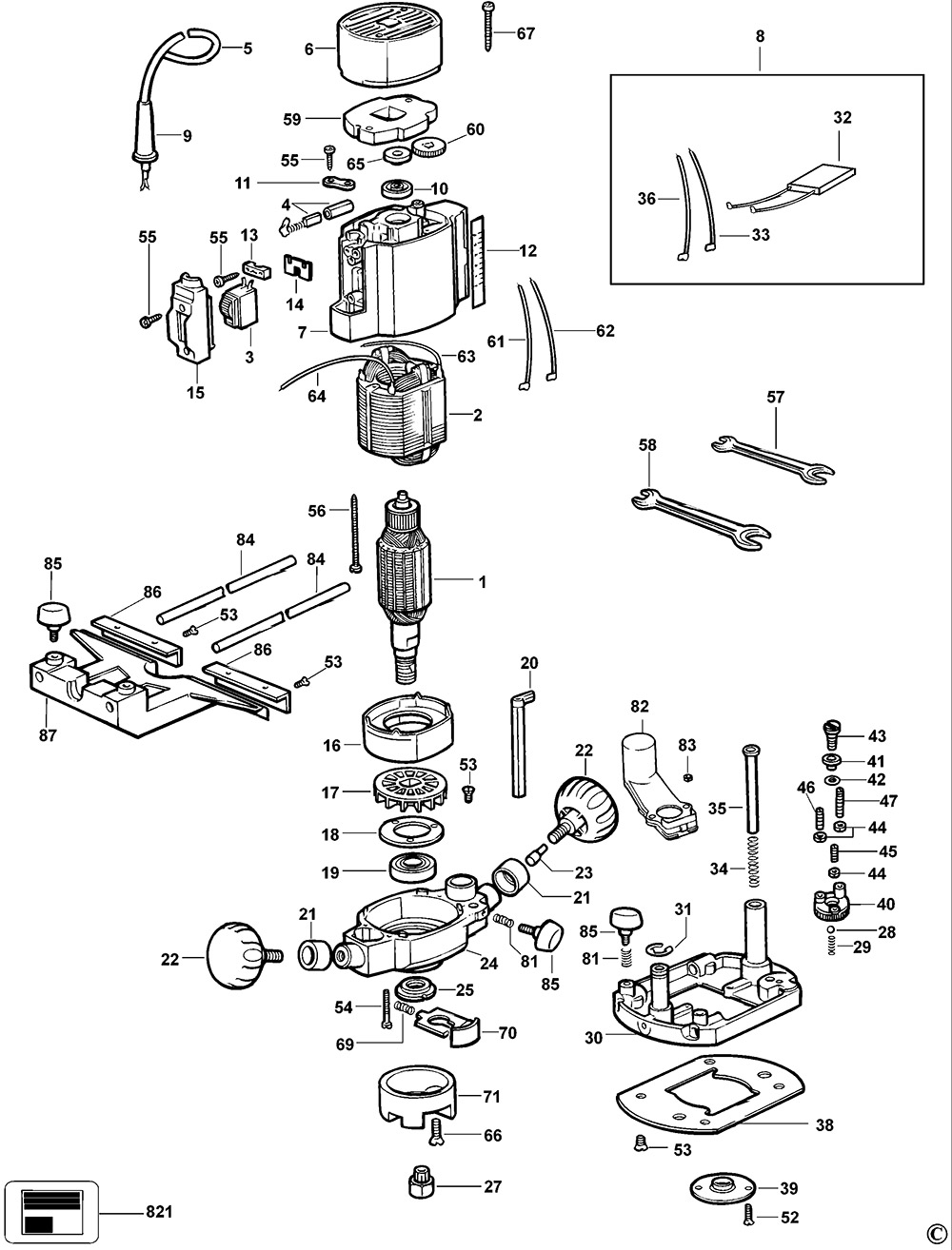 veiligheid cilinder onderhoud DeWalt DW615 Type 4 Router Spare Parts - Part Shop Direct