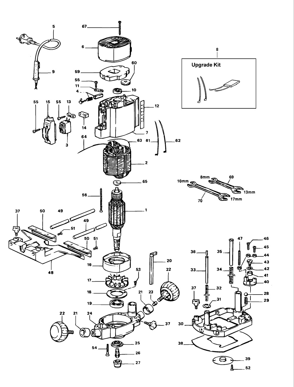 Elu MOF96E Type 1 Router Spare Parts - Part Shop Direct