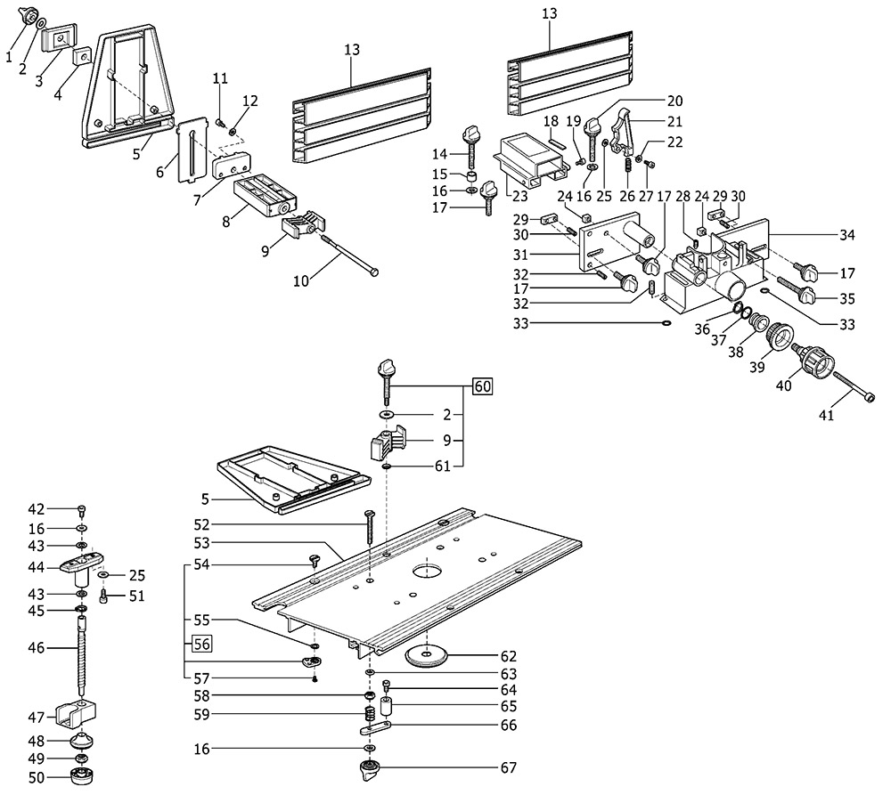 Festool 493819 Cmsof 1400/of 2000 Router Table Accessories Spare Parts