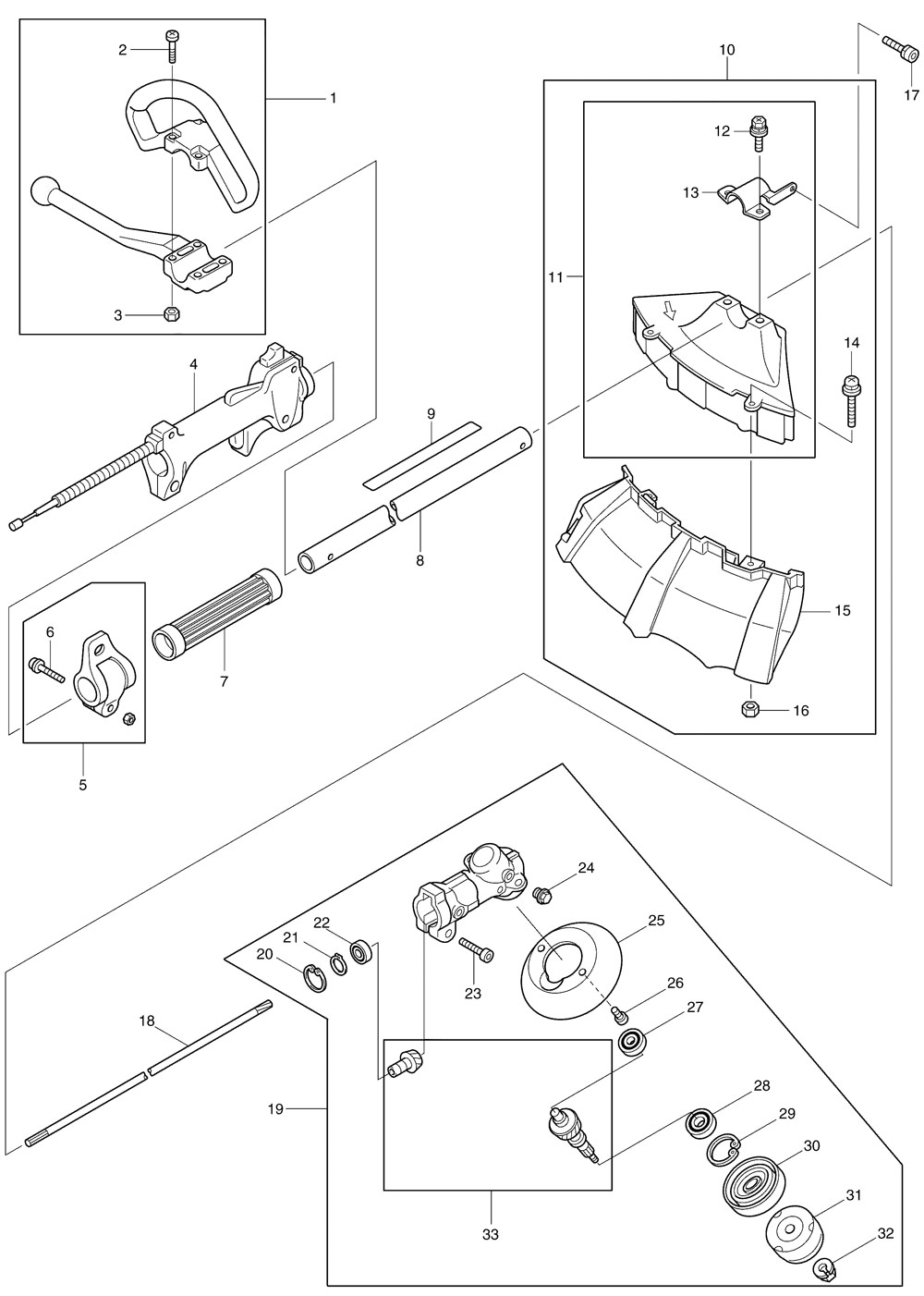 Makita RBC2110 21cc Petrol Line Trimmer Spare Parts - Part Shop Direct