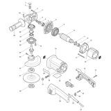 Makita 9016B Corded Angle Grinder 110v & 240v Spare Parts