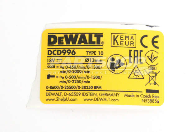 DeWalt DCD996 Type 10 Cordless Drill 18v Li-ion Spare Parts