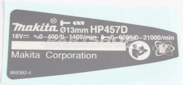 Makita HP457D 18 Volt G-series Cordless Hammer Combi Drill Spare Parts