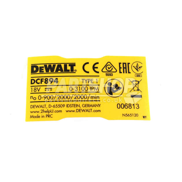 DeWalt DCF894 Type 1 Impact Wrench Spare Parts