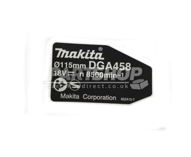 Makita DGA458 Cordless Angle Grinder Spare Parts