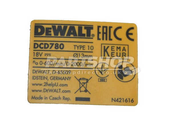 DeWalt DCD780 Type 10 Cordless Drill Spare Parts