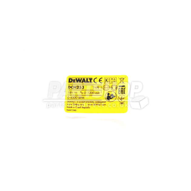 DeWalt DCH253 Type 1 Rotary Hammer Spare Parts