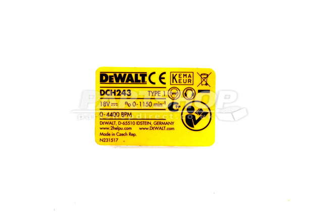 DeWalt DCH243 Type 1 Rotary Hammer Spare Parts
