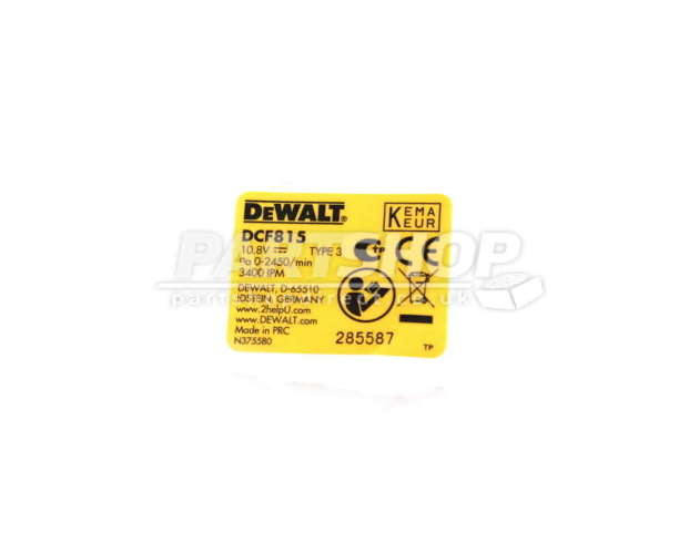 DeWalt DCF815 Type 3 Impact Driver Spare Parts