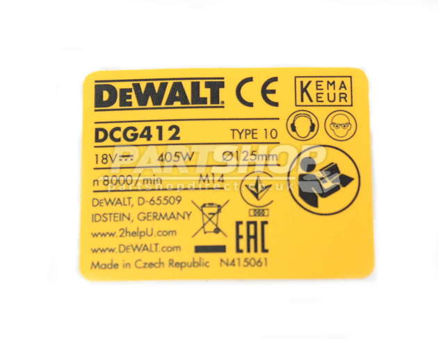 DeWalt DCG412 Type 10 18v Cordless Angle Grinder 125mm Spare Parts
