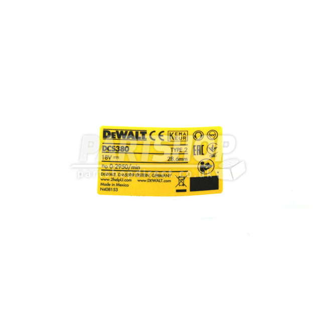 DeWalt DCS380 Type 2 Cordless Reciprocating Saw Spare Parts