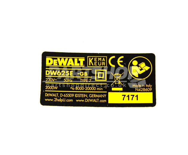 DeWalt DW625E Type 7 Router Spare Parts