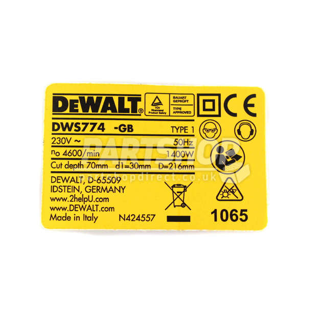 DeWalt DWS774 Type 1 Mitre Saw Spare Parts