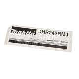 Makita DHR242RMJ PLASTIC CASE LABEL 802L18-7
