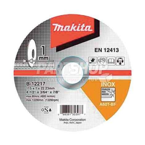 Makita Cutting Discs for Stainless Steel Inox 115mm Pack of 10 Thin 1mm Wheel 