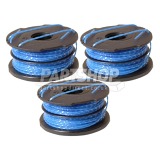 Pack of 3 Replacement Strimmer Double line Auto Feed Blue Spool And Line