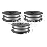 Pack of 3 Replacement Strimmer Double Line Auto Feed White Spool And Line Gl7